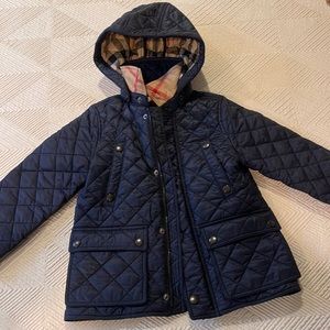 5Y Burberry quilted jacket with hood